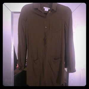 Lacoste tunic long sleeve dress top pockets 32 sm
